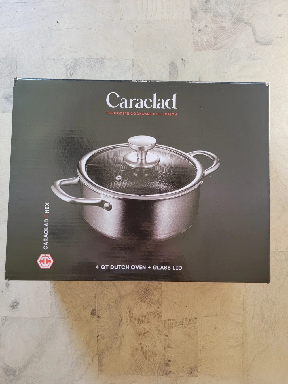 Stainless Steel 4 Qt Hex-Clad Dutch Oven with Glass Lid - Silver